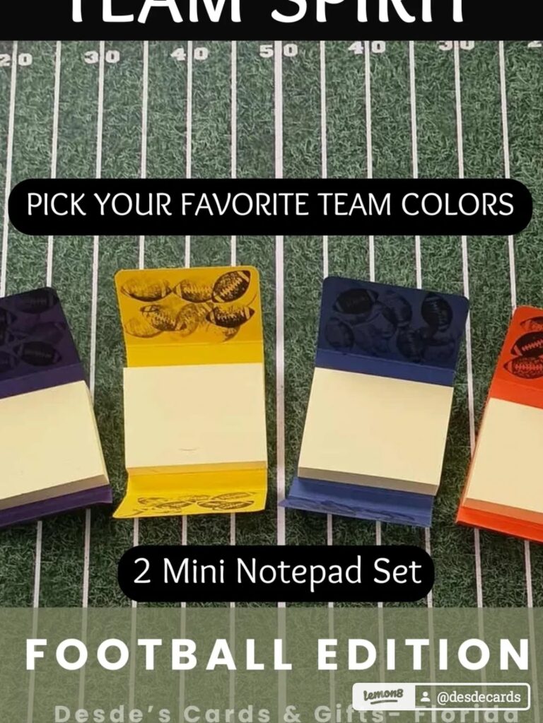 Football Mini Sticky Color Duo Notepads 2 pc Set