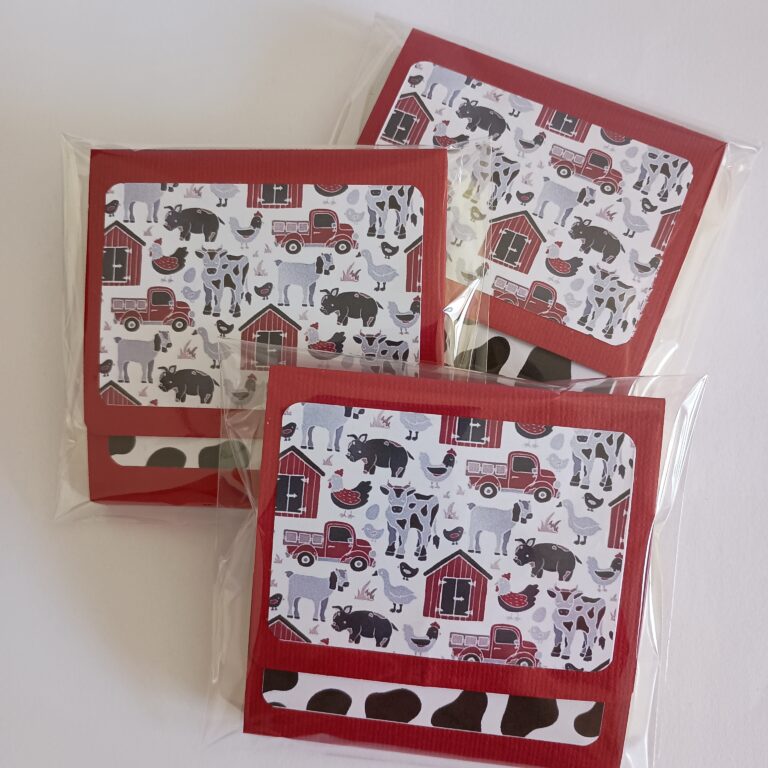 Barn & Cow Print Sticky Notepad Set | 3 pads, Magnetic Closure